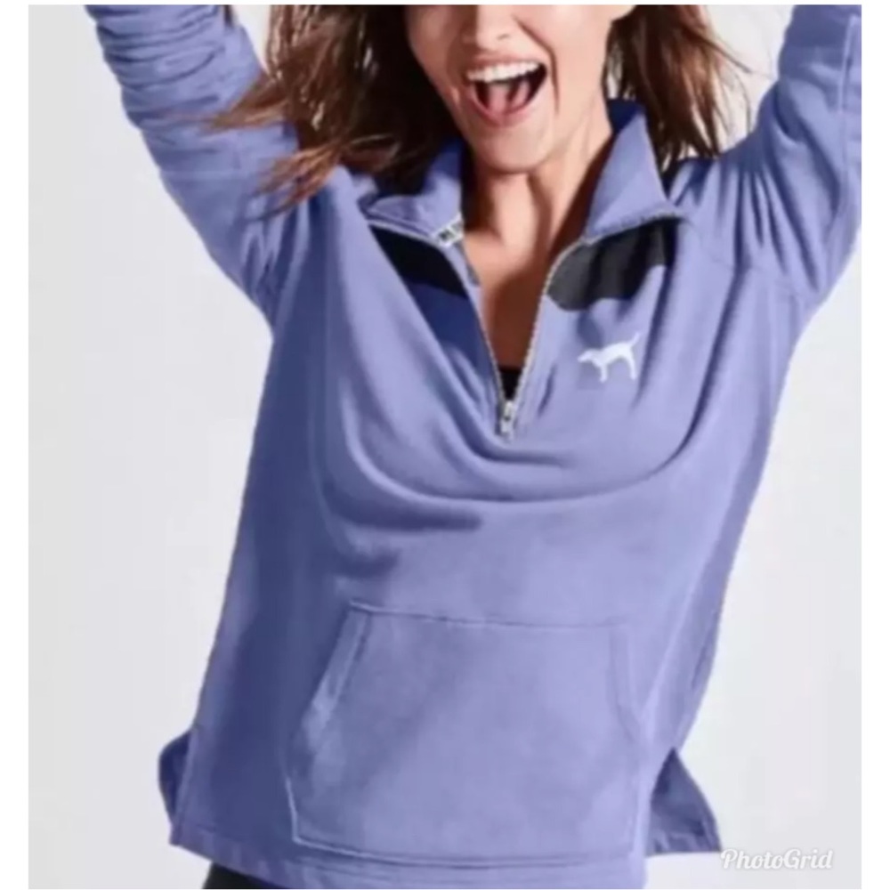 PINK Victoria’s Secret Light Purple Quarter Zip Pullover Size Small